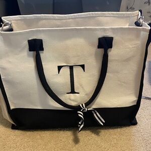 Elegant Black and White Tote Bag